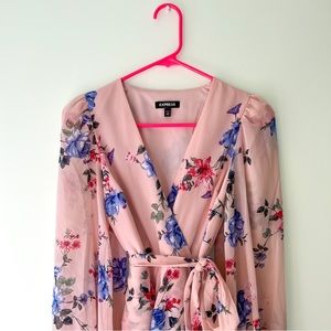 New ✨ Express Pastel Pink Floral Dress (XXS)